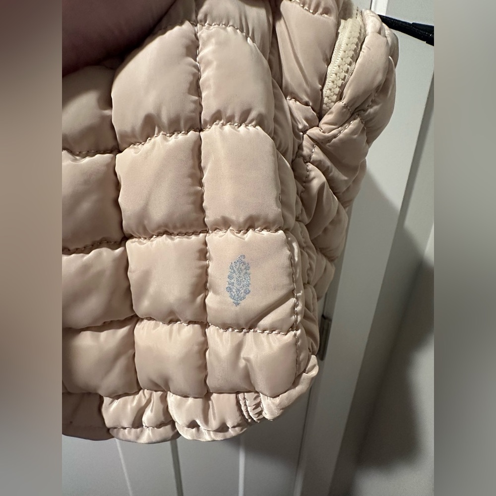 Free People Quilted Shoulder Bag in Beige